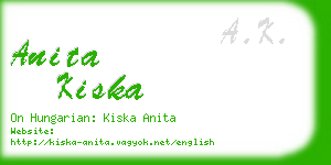 anita kiska business card